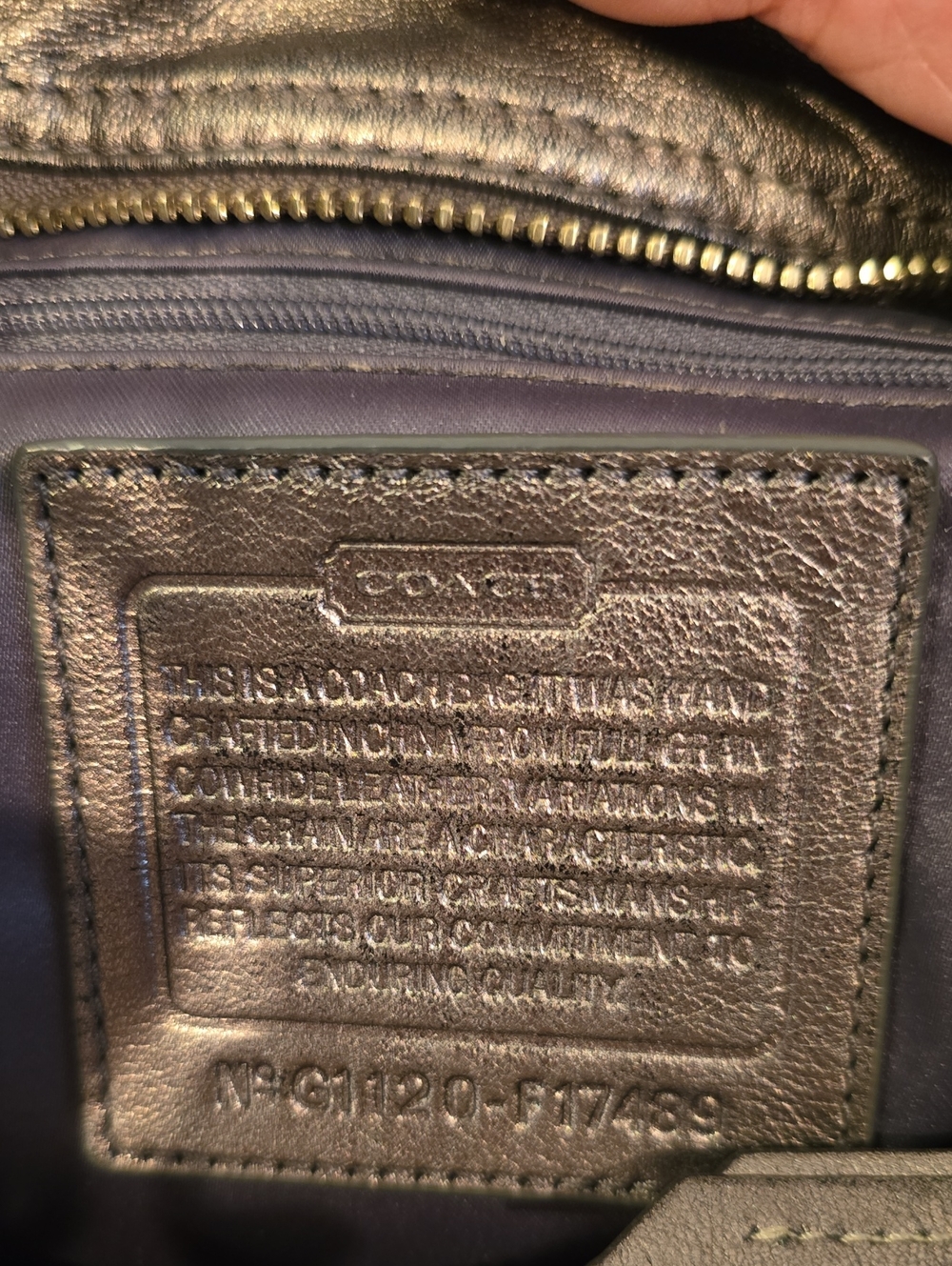 Coach Leather Hobo Metallic Silver With Unbranded Dustbag - Picture 10 of 13